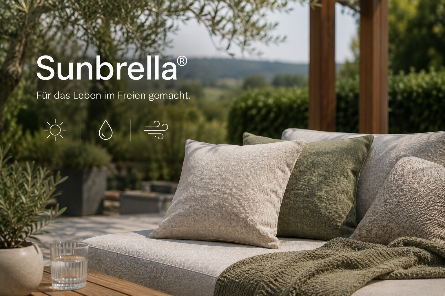 Was ist Sunbrella® und warum eignet sich der Stoff perfekt für draußen?